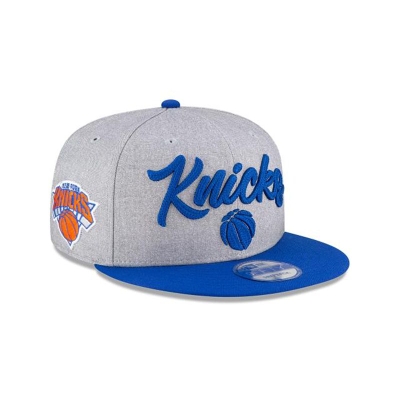 Grey New York Knicks Hat - New Era NBA Official NBA Draft 9FIFTY Snapback Caps USA5923687